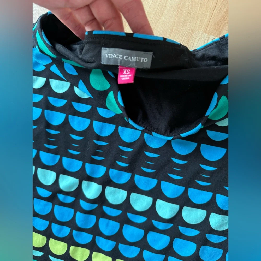 Vince Camuto Circle Polka Dot Mod Pull On Pencil Skirt - Picture 4 of 5